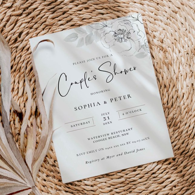 Botanical Illustration Couple's Shower Invitation (Creator Uploaded)