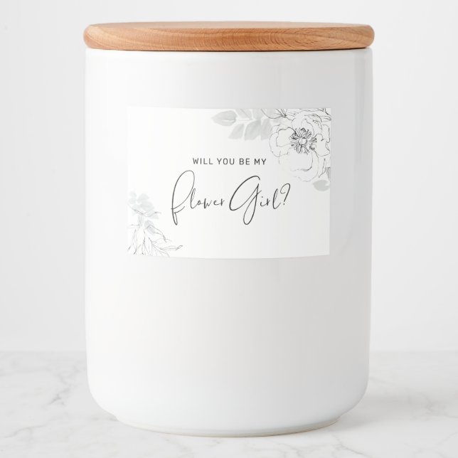 Botanical Illustration Flower Girl Candle Label (Front)