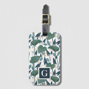 Botanical Illustration Plant Mum Monogram Luggage Tag