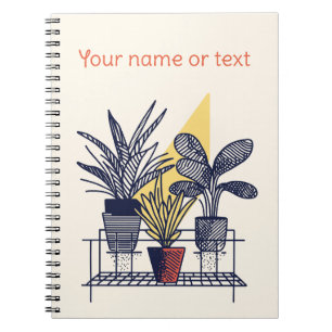 Botanical Illustration potted house plants Notebook