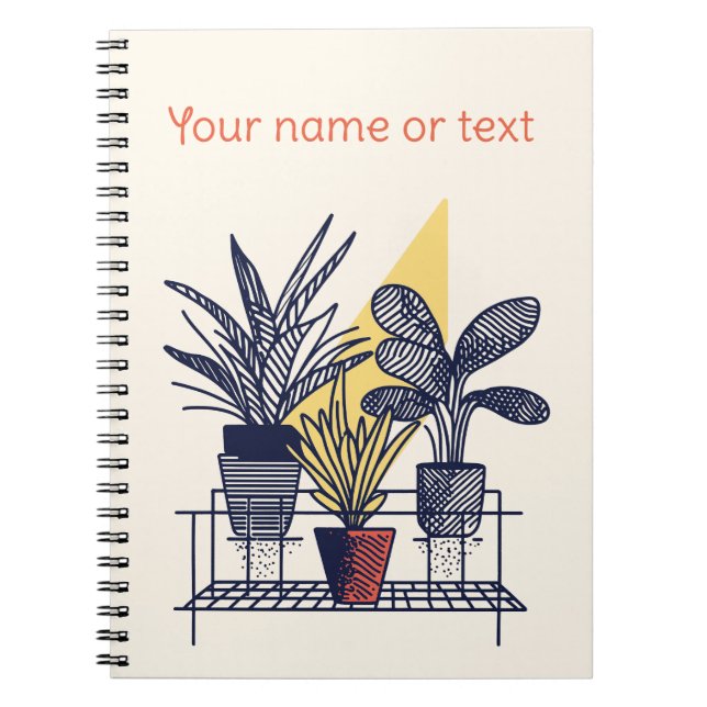 Botanical Illustration potted house plants Notebook (Front)