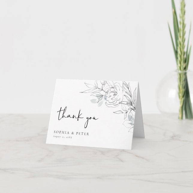 Botanical Illustration Thank you Folded Card (Front)