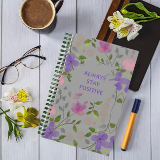 botanical inspirational elegant girly floral  notebook