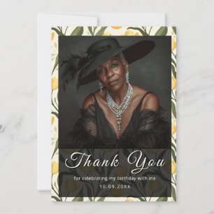 Botanical Inspired Tulip Themed Girl Birthday Part Thank You Card