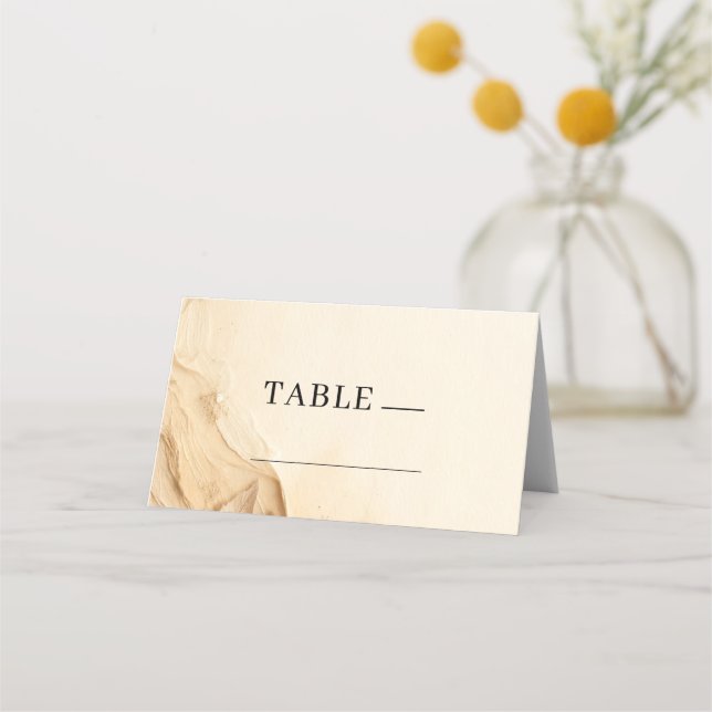 Botanical Ivory Cream Bohemian Textured Table  Place Card (Front)