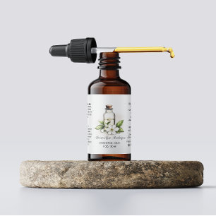 Botanical Jasmine Essential Oils Watercolor Label