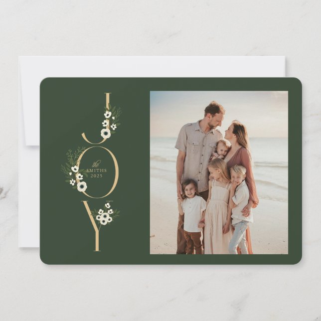 Botanical JOY Christmas Card (Front)