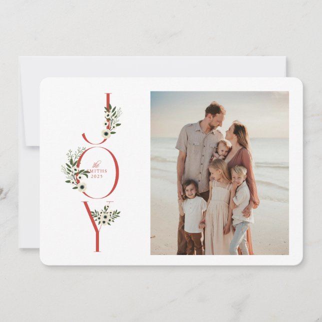 Botanical JOY Christmas Card (Front)