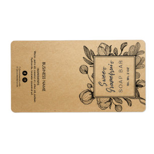 Botanical Kraft Soap Bar Labels