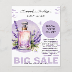 Botanical Lavender Essential Oil Watercolor Promo Flyer