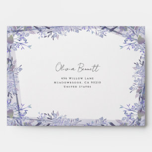Botanical Lavender Wedding Envelope