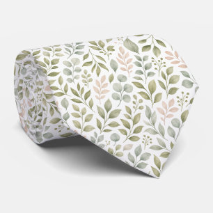 Botanical Leaf Design Necktie for Men