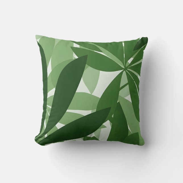 botanical leaf fresh green interior cushion (Front)