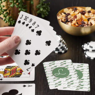 Botanical Leaf Greenery Hand Drawn Pattern  Playing Cards