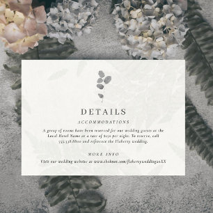 Botanical Leaf Grey Wedding  Enclosure Card