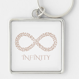 Botanical Leaf Infinity Symbol Modern Nature Key Ring