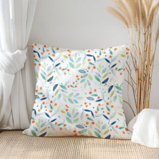 Botanical Leafs & Berries Pattern Cushion