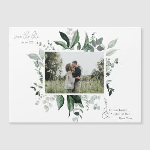 Botanical Leafy Greenery Photo Frame Save the Date