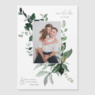 Botanical Leafy Greenery Photo Frame Save the Date