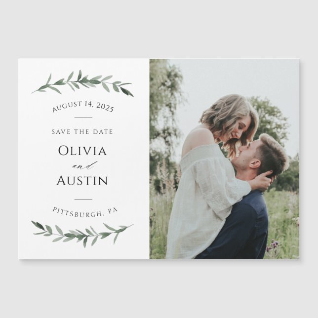 Botanical Leafy Greenery Save the Date (Front)