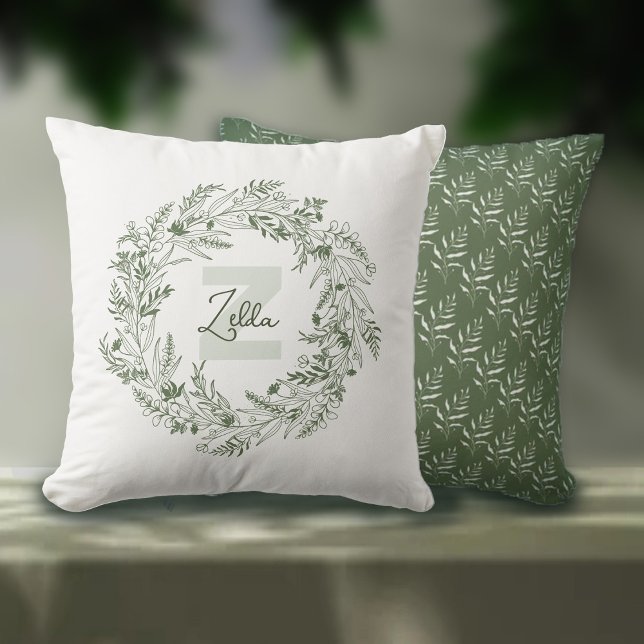  Botanical Leafy Monogram Z Cushion (Creator Uploaded)