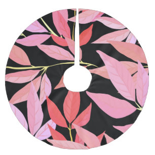 Botanical leaves, colourful seamless pattern. brushed polyester tree skirt