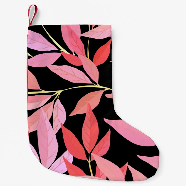 Botanical leaves, colourful seamless pattern. small christmas stocking (Front)