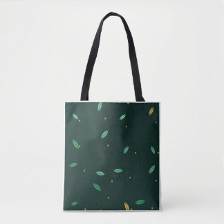 Botanical Leaves Dark Green Seamless Pattern Tote Bag