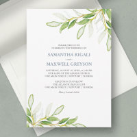 Botanical Leaves Garden Wedding Invitation