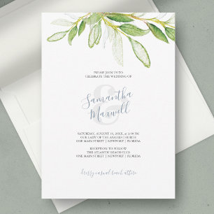 Botanical Leaves Garden Wedding Invitation