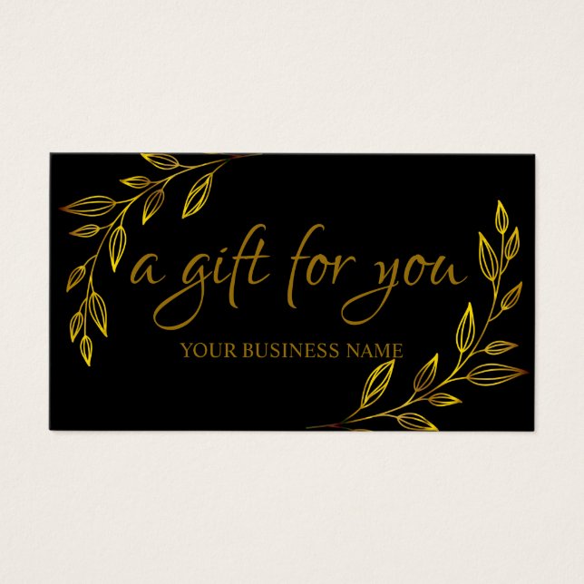 Botanical Leaves Gold Foliage  Gift Certificate (Front)