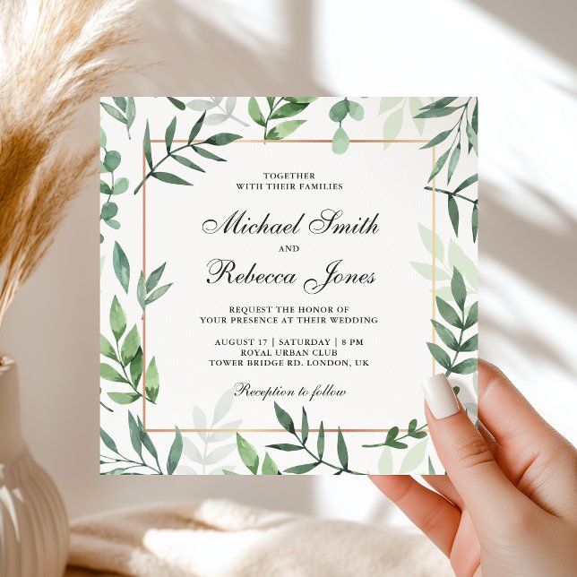 Botanical Leaves Greenery All in One Wedding Invitation (Creator Uploaded)