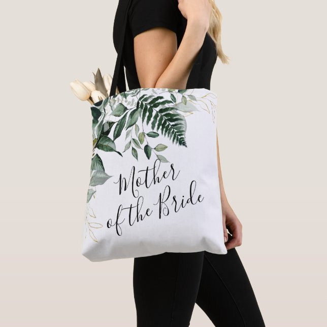 Botanical leaves Greenery mother of the bride gift Tote Bag (Close Up)