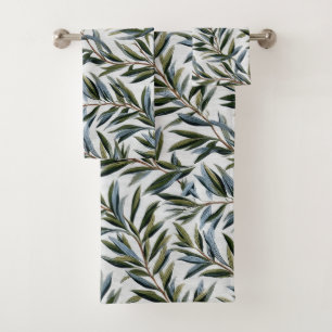Botanical Leaves on Ivory  Bath Towel Set