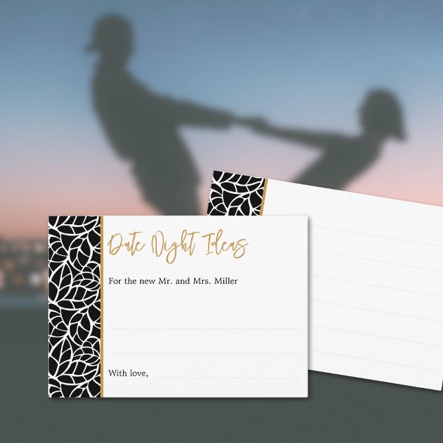 Botanical Leaves Pattern Border Date Night Ideas Enclosure Card (Botanical Leaves Pattern Border Date Night Ideas Enclosure Card)