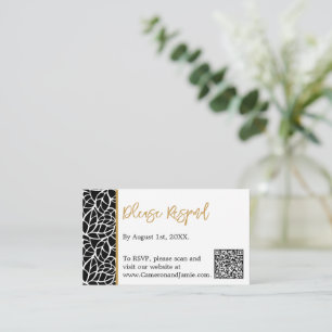 Botanical Leaves Pattern Border Online RSVP Enclosure Card