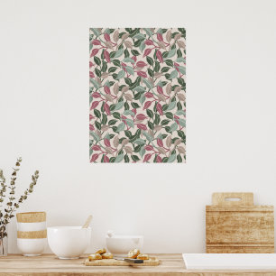 Botanical Leaves Sage Blush Neutral Wall Art