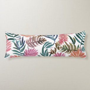 Botanical Leaves Watercolor   Floral Colourful Lea Body Cushion