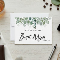 Botanical Leaves Will You Be My Best Man