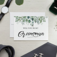 Botanical Leaves Will You Be My Groomsman