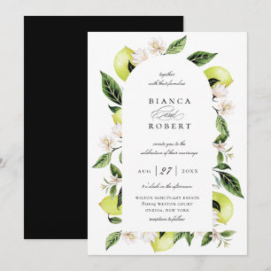 Botanical Lemon Arch Frame Wedding Invitation