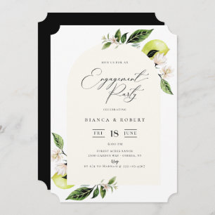 Botanical Lemons Arch Frame Engagement Party Invit Invitation