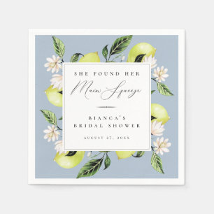 Botanical Lemons Main Squeeze Bridal Shower Napkin