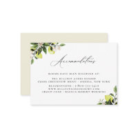 Botanical Lemons Wedding Accommodations Enclosure 