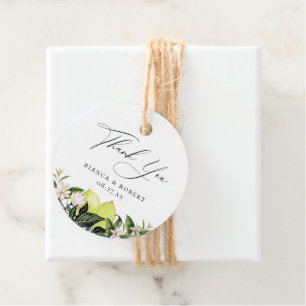 Botanical Lemons Wedding Thank You Favour Tags