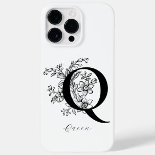 Botanical Letter Q Monogram Name Case-Mate iPhone 14 Pro Max Case