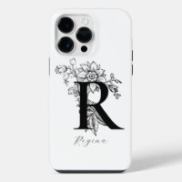 Botanical Letter R Monogram Name  