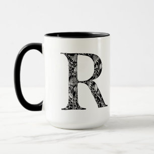 Botanical Letter R Mug, Art by Elizabeth Sampson Mug