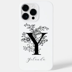 Botanical Letter Y Monogram Name Case-Mate iPhone 14 Pro Max Case