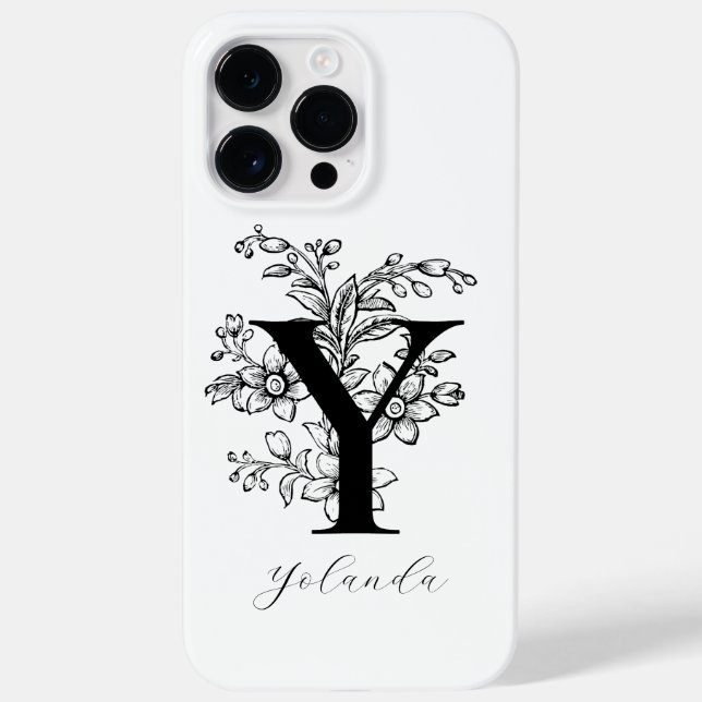 Botanical Letter Y Monogram Name    Case-Mate iPhone Case (Back)